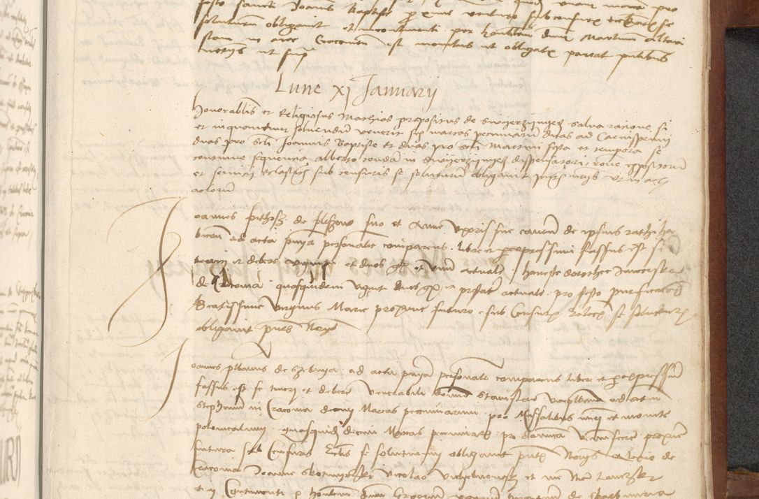 Zdjęcie nr 403 dla obiektu archiwalnego: [Acta] obligationum coram reverendo patre domino Thoma Rosnowsky canonico et offi[ciali C]racoviensi generali [a]d annum Domini 1514, [ind]itione secunda, pontificatus sanctissimi in Christo patris domini nostro domini Leonis divina providencia pape decimi moderni. Anno sue sanctitatis aduc ad 19 Marcii [...] primo secundis fatibus et felici sidere suum per manu Bronislaidis telluris Ursonici recipiunt et dii faveant ceptis
