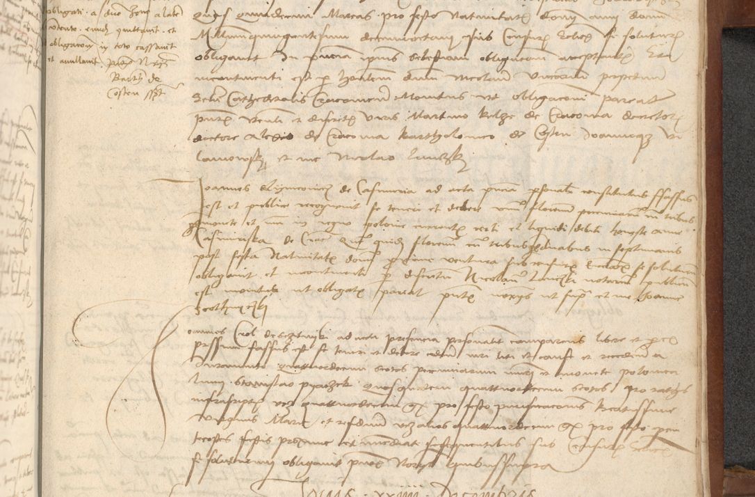 Zdjęcie nr 399 dla obiektu archiwalnego: [Acta] obligationum coram reverendo patre domino Thoma Rosnowsky canonico et offi[ciali C]racoviensi generali [a]d annum Domini 1514, [ind]itione secunda, pontificatus sanctissimi in Christo patris domini nostro domini Leonis divina providencia pape decimi moderni. Anno sue sanctitatis aduc ad 19 Marcii [...] primo secundis fatibus et felici sidere suum per manu Bronislaidis telluris Ursonici recipiunt et dii faveant ceptis