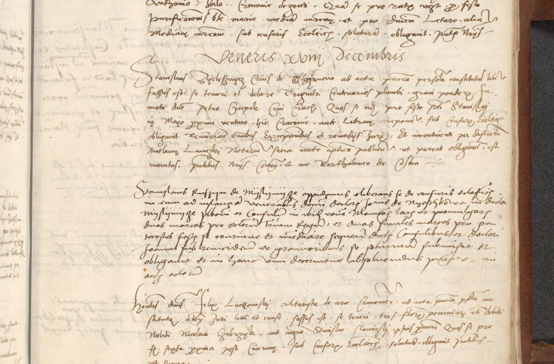 Zdjęcie nr 395 dla obiektu archiwalnego: [Acta] obligationum coram reverendo patre domino Thoma Rosnowsky canonico et offi[ciali C]racoviensi generali [a]d annum Domini 1514, [ind]itione secunda, pontificatus sanctissimi in Christo patris domini nostro domini Leonis divina providencia pape decimi moderni. Anno sue sanctitatis aduc ad 19 Marcii [...] primo secundis fatibus et felici sidere suum per manu Bronislaidis telluris Ursonici recipiunt et dii faveant ceptis