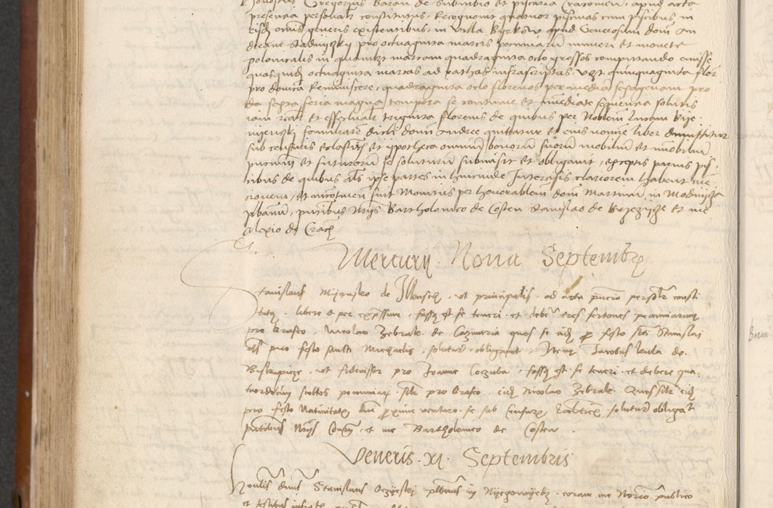 Zdjęcie nr 370 dla obiektu archiwalnego: [Acta] obligationum coram reverendo patre domino Thoma Rosnowsky canonico et offi[ciali C]racoviensi generali [a]d annum Domini 1514, [ind]itione secunda, pontificatus sanctissimi in Christo patris domini nostro domini Leonis divina providencia pape decimi moderni. Anno sue sanctitatis aduc ad 19 Marcii [...] primo secundis fatibus et felici sidere suum per manu Bronislaidis telluris Ursonici recipiunt et dii faveant ceptis