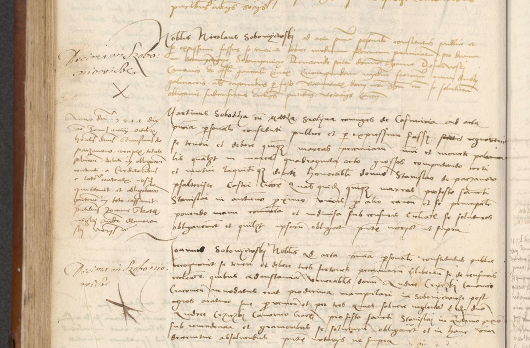 Zdjęcie nr 368 dla obiektu archiwalnego: [Acta] obligationum coram reverendo patre domino Thoma Rosnowsky canonico et offi[ciali C]racoviensi generali [a]d annum Domini 1514, [ind]itione secunda, pontificatus sanctissimi in Christo patris domini nostro domini Leonis divina providencia pape decimi moderni. Anno sue sanctitatis aduc ad 19 Marcii [...] primo secundis fatibus et felici sidere suum per manu Bronislaidis telluris Ursonici recipiunt et dii faveant ceptis