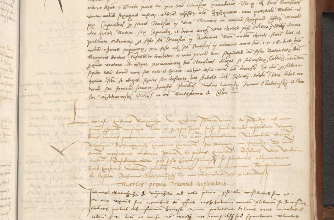 Zdjęcie nr 367 dla obiektu archiwalnego: [Acta] obligationum coram reverendo patre domino Thoma Rosnowsky canonico et offi[ciali C]racoviensi generali [a]d annum Domini 1514, [ind]itione secunda, pontificatus sanctissimi in Christo patris domini nostro domini Leonis divina providencia pape decimi moderni. Anno sue sanctitatis aduc ad 19 Marcii [...] primo secundis fatibus et felici sidere suum per manu Bronislaidis telluris Ursonici recipiunt et dii faveant ceptis