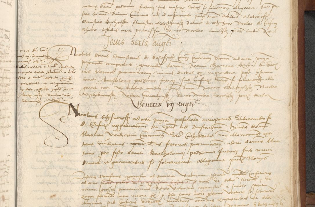 Zdjęcie nr 357 dla obiektu archiwalnego: [Acta] obligationum coram reverendo patre domino Thoma Rosnowsky canonico et offi[ciali C]racoviensi generali [a]d annum Domini 1514, [ind]itione secunda, pontificatus sanctissimi in Christo patris domini nostro domini Leonis divina providencia pape decimi moderni. Anno sue sanctitatis aduc ad 19 Marcii [...] primo secundis fatibus et felici sidere suum per manu Bronislaidis telluris Ursonici recipiunt et dii faveant ceptis