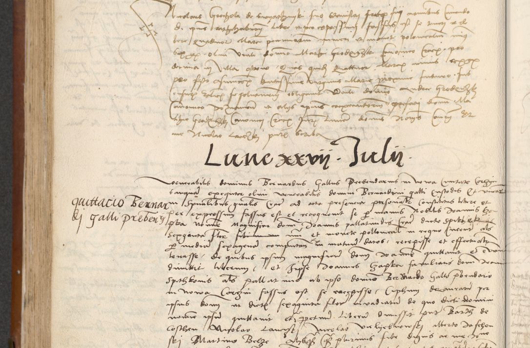 Zdjęcie nr 354 dla obiektu archiwalnego: [Acta] obligationum coram reverendo patre domino Thoma Rosnowsky canonico et offi[ciali C]racoviensi generali [a]d annum Domini 1514, [ind]itione secunda, pontificatus sanctissimi in Christo patris domini nostro domini Leonis divina providencia pape decimi moderni. Anno sue sanctitatis aduc ad 19 Marcii [...] primo secundis fatibus et felici sidere suum per manu Bronislaidis telluris Ursonici recipiunt et dii faveant ceptis