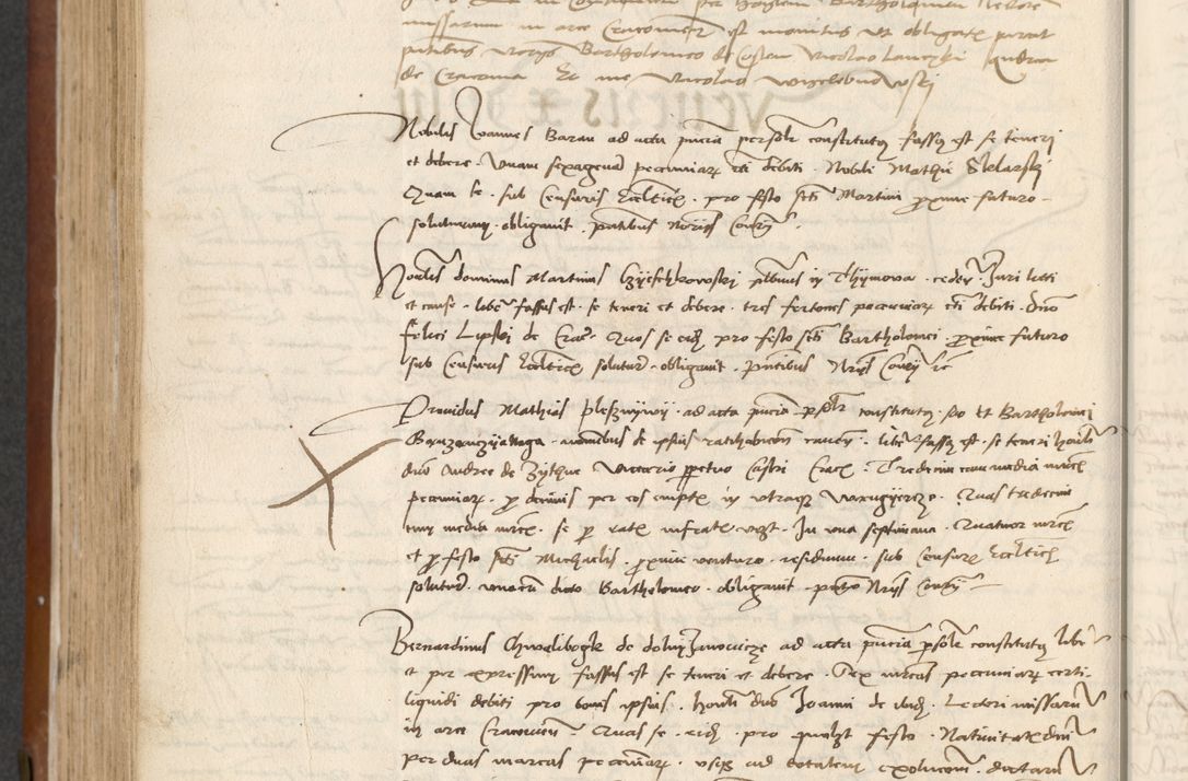 Zdjęcie nr 348 dla obiektu archiwalnego: [Acta] obligationum coram reverendo patre domino Thoma Rosnowsky canonico et offi[ciali C]racoviensi generali [a]d annum Domini 1514, [ind]itione secunda, pontificatus sanctissimi in Christo patris domini nostro domini Leonis divina providencia pape decimi moderni. Anno sue sanctitatis aduc ad 19 Marcii [...] primo secundis fatibus et felici sidere suum per manu Bronislaidis telluris Ursonici recipiunt et dii faveant ceptis