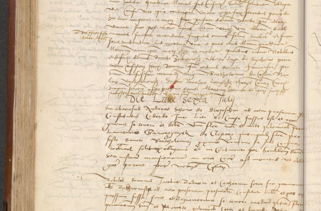 Zdjęcie nr 346 dla obiektu archiwalnego: [Acta] obligationum coram reverendo patre domino Thoma Rosnowsky canonico et offi[ciali C]racoviensi generali [a]d annum Domini 1514, [ind]itione secunda, pontificatus sanctissimi in Christo patris domini nostro domini Leonis divina providencia pape decimi moderni. Anno sue sanctitatis aduc ad 19 Marcii [...] primo secundis fatibus et felici sidere suum per manu Bronislaidis telluris Ursonici recipiunt et dii faveant ceptis