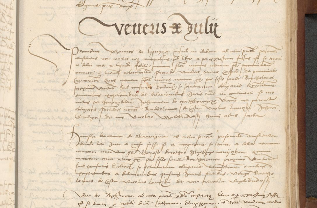 Zdjęcie nr 347 dla obiektu archiwalnego: [Acta] obligationum coram reverendo patre domino Thoma Rosnowsky canonico et offi[ciali C]racoviensi generali [a]d annum Domini 1514, [ind]itione secunda, pontificatus sanctissimi in Christo patris domini nostro domini Leonis divina providencia pape decimi moderni. Anno sue sanctitatis aduc ad 19 Marcii [...] primo secundis fatibus et felici sidere suum per manu Bronislaidis telluris Ursonici recipiunt et dii faveant ceptis