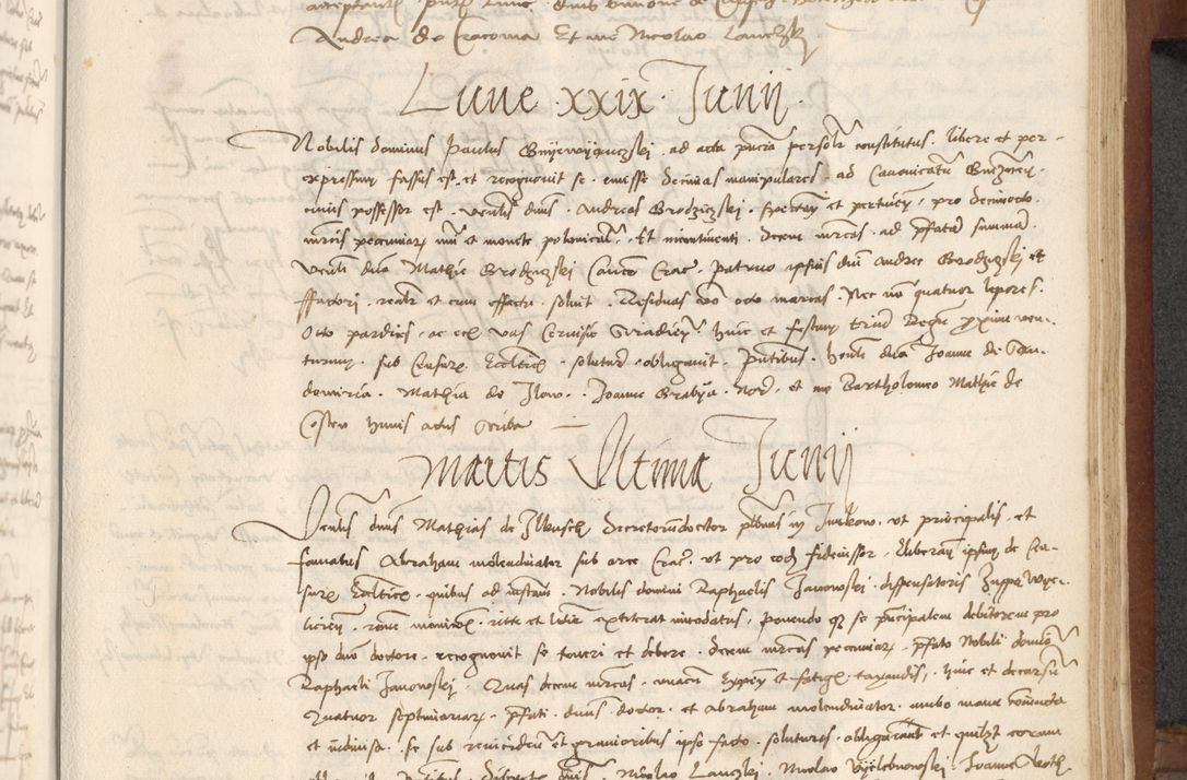 Zdjęcie nr 343 dla obiektu archiwalnego: [Acta] obligationum coram reverendo patre domino Thoma Rosnowsky canonico et offi[ciali C]racoviensi generali [a]d annum Domini 1514, [ind]itione secunda, pontificatus sanctissimi in Christo patris domini nostro domini Leonis divina providencia pape decimi moderni. Anno sue sanctitatis aduc ad 19 Marcii [...] primo secundis fatibus et felici sidere suum per manu Bronislaidis telluris Ursonici recipiunt et dii faveant ceptis