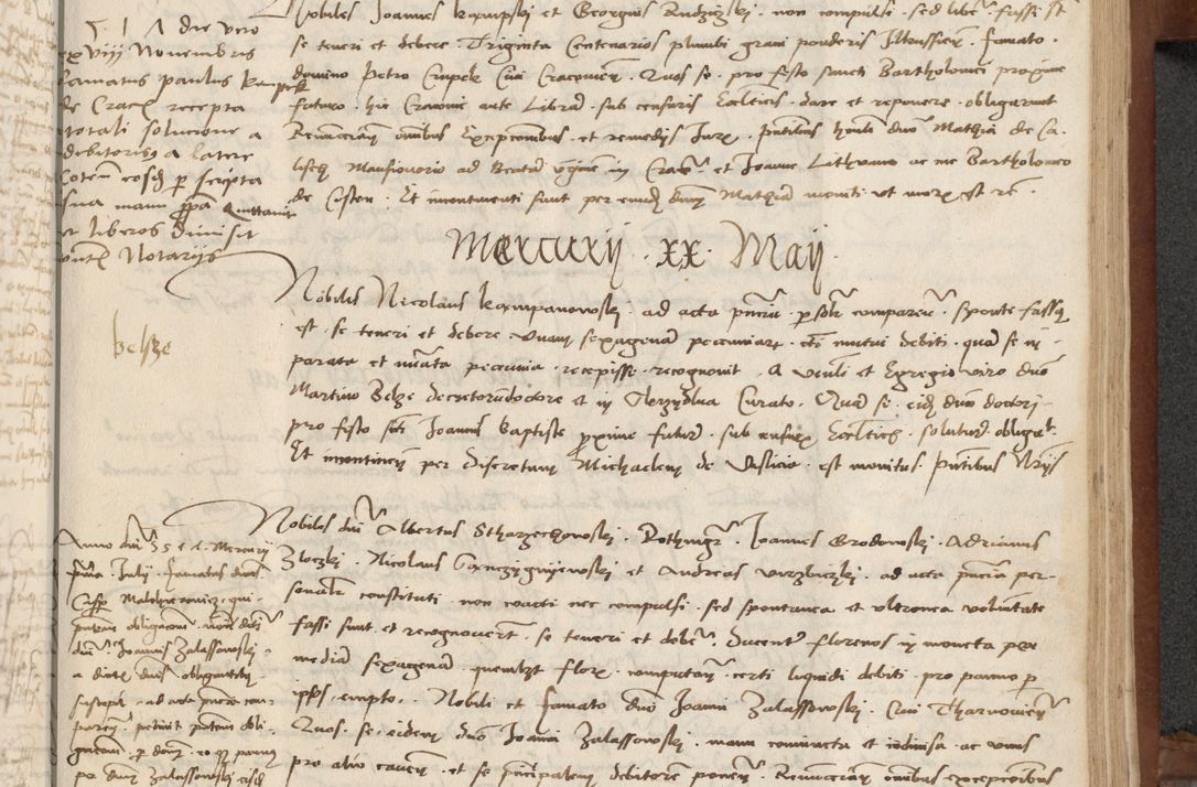 Zdjęcie nr 323 dla obiektu archiwalnego: [Acta] obligationum coram reverendo patre domino Thoma Rosnowsky canonico et offi[ciali C]racoviensi generali [a]d annum Domini 1514, [ind]itione secunda, pontificatus sanctissimi in Christo patris domini nostro domini Leonis divina providencia pape decimi moderni. Anno sue sanctitatis aduc ad 19 Marcii [...] primo secundis fatibus et felici sidere suum per manu Bronislaidis telluris Ursonici recipiunt et dii faveant ceptis