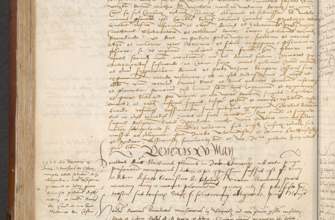 Zdjęcie nr 322 dla obiektu archiwalnego: [Acta] obligationum coram reverendo patre domino Thoma Rosnowsky canonico et offi[ciali C]racoviensi generali [a]d annum Domini 1514, [ind]itione secunda, pontificatus sanctissimi in Christo patris domini nostro domini Leonis divina providencia pape decimi moderni. Anno sue sanctitatis aduc ad 19 Marcii [...] primo secundis fatibus et felici sidere suum per manu Bronislaidis telluris Ursonici recipiunt et dii faveant ceptis