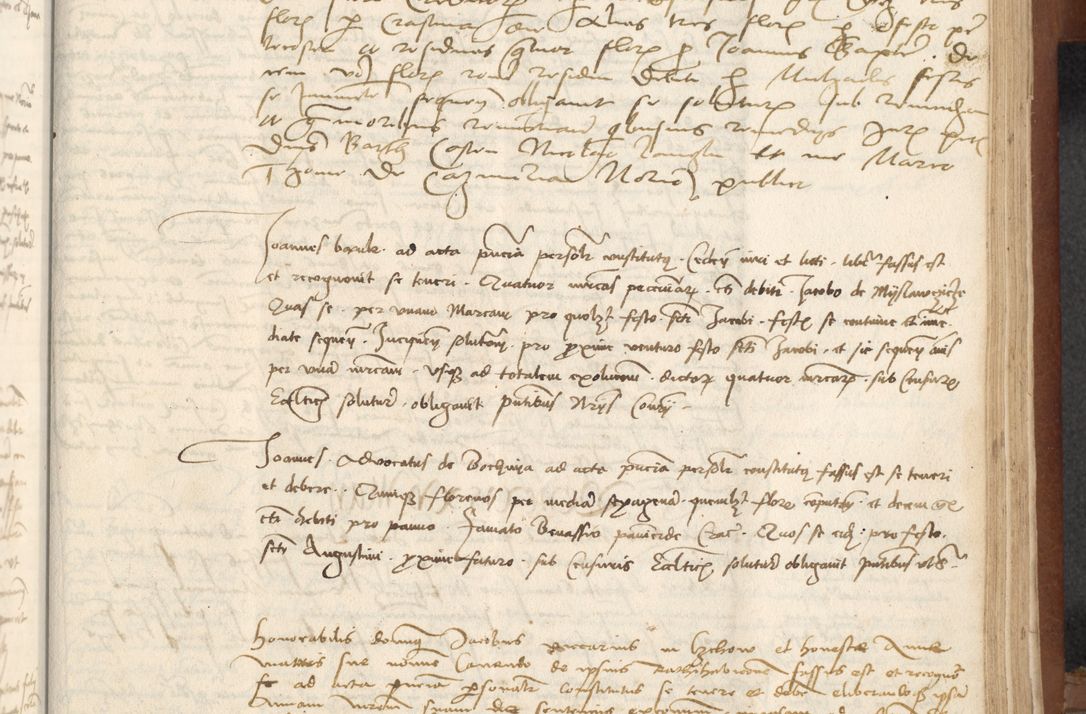 Zdjęcie nr 321 dla obiektu archiwalnego: [Acta] obligationum coram reverendo patre domino Thoma Rosnowsky canonico et offi[ciali C]racoviensi generali [a]d annum Domini 1514, [ind]itione secunda, pontificatus sanctissimi in Christo patris domini nostro domini Leonis divina providencia pape decimi moderni. Anno sue sanctitatis aduc ad 19 Marcii [...] primo secundis fatibus et felici sidere suum per manu Bronislaidis telluris Ursonici recipiunt et dii faveant ceptis