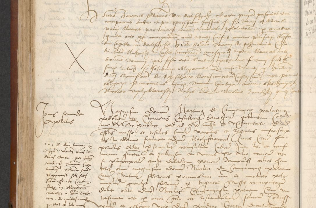 Zdjęcie nr 316 dla obiektu archiwalnego: [Acta] obligationum coram reverendo patre domino Thoma Rosnowsky canonico et offi[ciali C]racoviensi generali [a]d annum Domini 1514, [ind]itione secunda, pontificatus sanctissimi in Christo patris domini nostro domini Leonis divina providencia pape decimi moderni. Anno sue sanctitatis aduc ad 19 Marcii [...] primo secundis fatibus et felici sidere suum per manu Bronislaidis telluris Ursonici recipiunt et dii faveant ceptis
