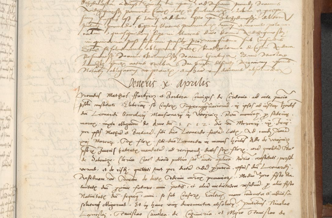 Zdjęcie nr 311 dla obiektu archiwalnego: [Acta] obligationum coram reverendo patre domino Thoma Rosnowsky canonico et offi[ciali C]racoviensi generali [a]d annum Domini 1514, [ind]itione secunda, pontificatus sanctissimi in Christo patris domini nostro domini Leonis divina providencia pape decimi moderni. Anno sue sanctitatis aduc ad 19 Marcii [...] primo secundis fatibus et felici sidere suum per manu Bronislaidis telluris Ursonici recipiunt et dii faveant ceptis