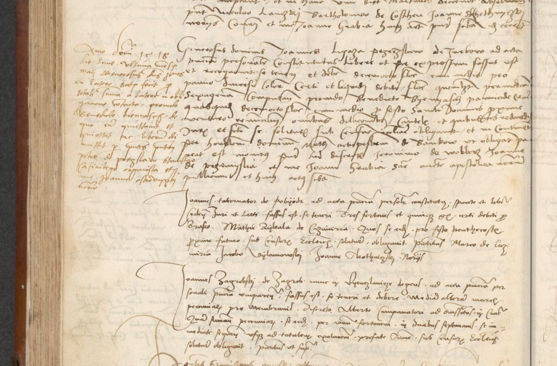 Zdjęcie nr 308 dla obiektu archiwalnego: [Acta] obligationum coram reverendo patre domino Thoma Rosnowsky canonico et offi[ciali C]racoviensi generali [a]d annum Domini 1514, [ind]itione secunda, pontificatus sanctissimi in Christo patris domini nostro domini Leonis divina providencia pape decimi moderni. Anno sue sanctitatis aduc ad 19 Marcii [...] primo secundis fatibus et felici sidere suum per manu Bronislaidis telluris Ursonici recipiunt et dii faveant ceptis