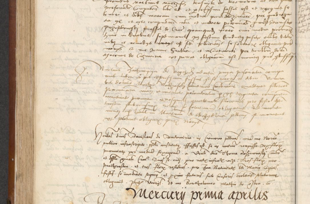 Zdjęcie nr 306 dla obiektu archiwalnego: [Acta] obligationum coram reverendo patre domino Thoma Rosnowsky canonico et offi[ciali C]racoviensi generali [a]d annum Domini 1514, [ind]itione secunda, pontificatus sanctissimi in Christo patris domini nostro domini Leonis divina providencia pape decimi moderni. Anno sue sanctitatis aduc ad 19 Marcii [...] primo secundis fatibus et felici sidere suum per manu Bronislaidis telluris Ursonici recipiunt et dii faveant ceptis