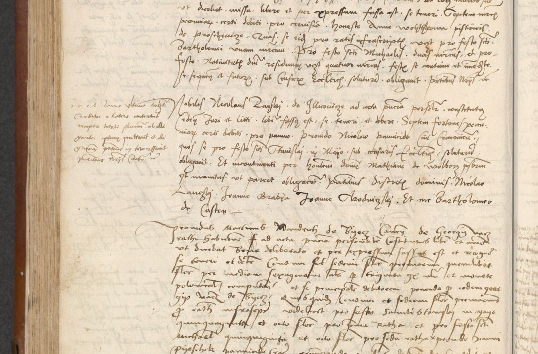 Zdjęcie nr 304 dla obiektu archiwalnego: [Acta] obligationum coram reverendo patre domino Thoma Rosnowsky canonico et offi[ciali C]racoviensi generali [a]d annum Domini 1514, [ind]itione secunda, pontificatus sanctissimi in Christo patris domini nostro domini Leonis divina providencia pape decimi moderni. Anno sue sanctitatis aduc ad 19 Marcii [...] primo secundis fatibus et felici sidere suum per manu Bronislaidis telluris Ursonici recipiunt et dii faveant ceptis