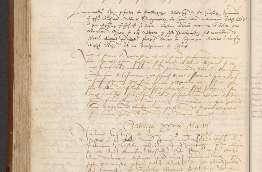 Zdjęcie nr 302 dla obiektu archiwalnego: [Acta] obligationum coram reverendo patre domino Thoma Rosnowsky canonico et offi[ciali C]racoviensi generali [a]d annum Domini 1514, [ind]itione secunda, pontificatus sanctissimi in Christo patris domini nostro domini Leonis divina providencia pape decimi moderni. Anno sue sanctitatis aduc ad 19 Marcii [...] primo secundis fatibus et felici sidere suum per manu Bronislaidis telluris Ursonici recipiunt et dii faveant ceptis