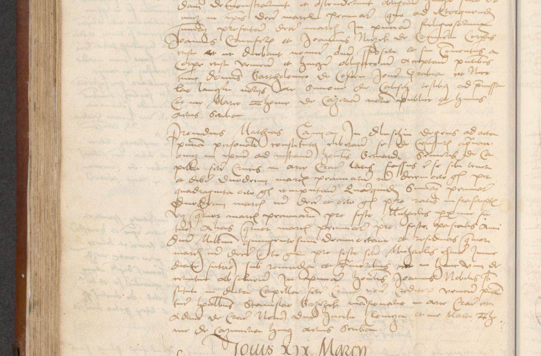 Zdjęcie nr 296 dla obiektu archiwalnego: [Acta] obligationum coram reverendo patre domino Thoma Rosnowsky canonico et offi[ciali C]racoviensi generali [a]d annum Domini 1514, [ind]itione secunda, pontificatus sanctissimi in Christo patris domini nostro domini Leonis divina providencia pape decimi moderni. Anno sue sanctitatis aduc ad 19 Marcii [...] primo secundis fatibus et felici sidere suum per manu Bronislaidis telluris Ursonici recipiunt et dii faveant ceptis