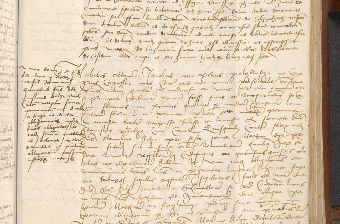 Zdjęcie nr 285 dla obiektu archiwalnego: [Acta] obligationum coram reverendo patre domino Thoma Rosnowsky canonico et offi[ciali C]racoviensi generali [a]d annum Domini 1514, [ind]itione secunda, pontificatus sanctissimi in Christo patris domini nostro domini Leonis divina providencia pape decimi moderni. Anno sue sanctitatis aduc ad 19 Marcii [...] primo secundis fatibus et felici sidere suum per manu Bronislaidis telluris Ursonici recipiunt et dii faveant ceptis