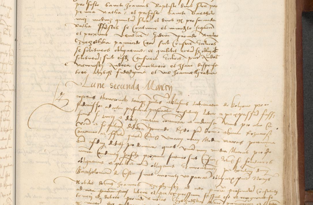 Zdjęcie nr 283 dla obiektu archiwalnego: [Acta] obligationum coram reverendo patre domino Thoma Rosnowsky canonico et offi[ciali C]racoviensi generali [a]d annum Domini 1514, [ind]itione secunda, pontificatus sanctissimi in Christo patris domini nostro domini Leonis divina providencia pape decimi moderni. Anno sue sanctitatis aduc ad 19 Marcii [...] primo secundis fatibus et felici sidere suum per manu Bronislaidis telluris Ursonici recipiunt et dii faveant ceptis