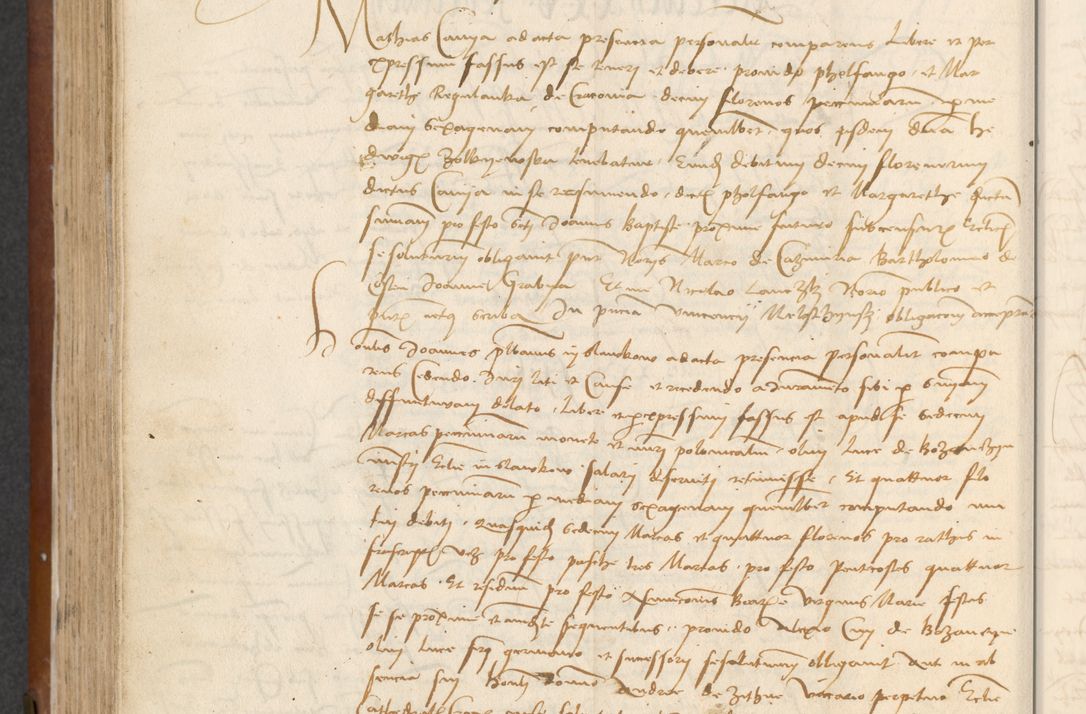 Zdjęcie nr 282 dla obiektu archiwalnego: [Acta] obligationum coram reverendo patre domino Thoma Rosnowsky canonico et offi[ciali C]racoviensi generali [a]d annum Domini 1514, [ind]itione secunda, pontificatus sanctissimi in Christo patris domini nostro domini Leonis divina providencia pape decimi moderni. Anno sue sanctitatis aduc ad 19 Marcii [...] primo secundis fatibus et felici sidere suum per manu Bronislaidis telluris Ursonici recipiunt et dii faveant ceptis