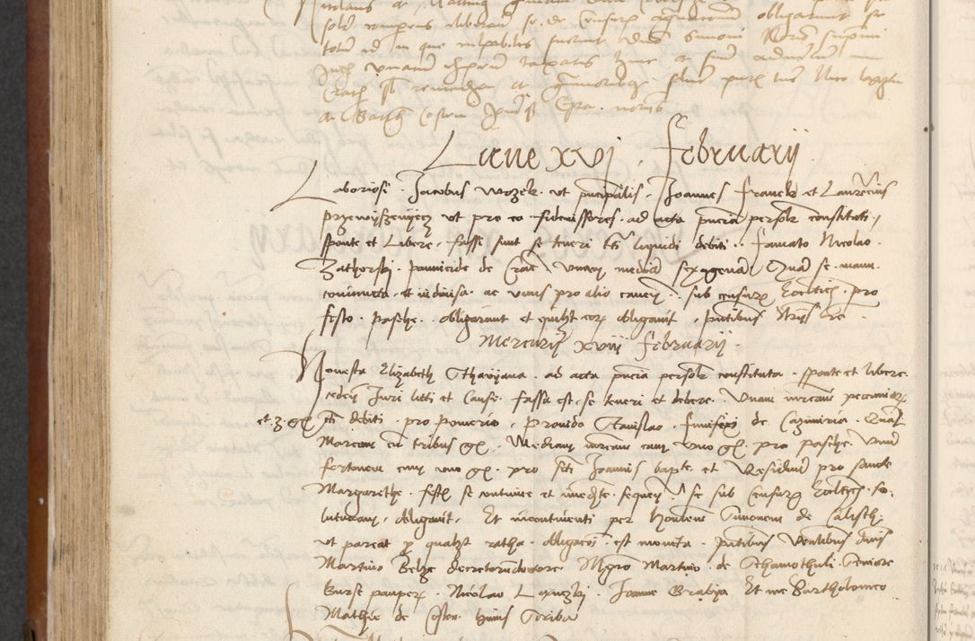 Zdjęcie nr 278 dla obiektu archiwalnego: [Acta] obligationum coram reverendo patre domino Thoma Rosnowsky canonico et offi[ciali C]racoviensi generali [a]d annum Domini 1514, [ind]itione secunda, pontificatus sanctissimi in Christo patris domini nostro domini Leonis divina providencia pape decimi moderni. Anno sue sanctitatis aduc ad 19 Marcii [...] primo secundis fatibus et felici sidere suum per manu Bronislaidis telluris Ursonici recipiunt et dii faveant ceptis