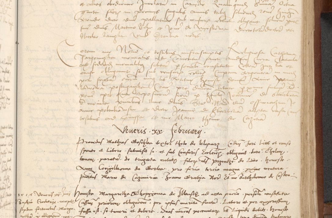 Zdjęcie nr 279 dla obiektu archiwalnego: [Acta] obligationum coram reverendo patre domino Thoma Rosnowsky canonico et offi[ciali C]racoviensi generali [a]d annum Domini 1514, [ind]itione secunda, pontificatus sanctissimi in Christo patris domini nostro domini Leonis divina providencia pape decimi moderni. Anno sue sanctitatis aduc ad 19 Marcii [...] primo secundis fatibus et felici sidere suum per manu Bronislaidis telluris Ursonici recipiunt et dii faveant ceptis