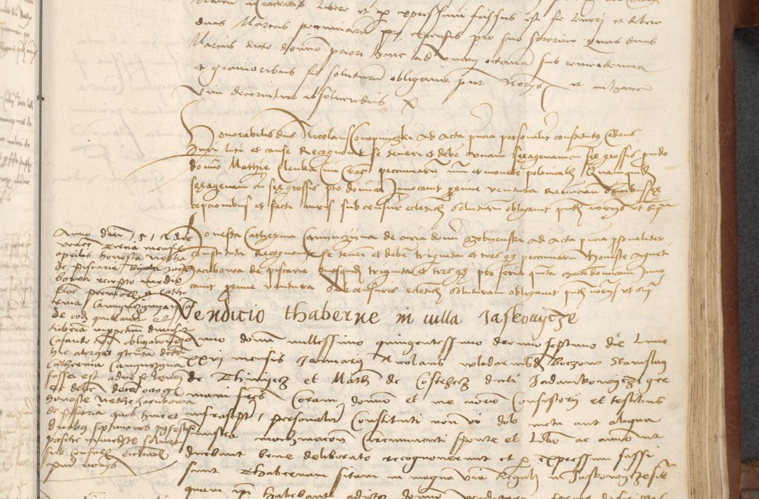 Zdjęcie nr 275 dla obiektu archiwalnego: [Acta] obligationum coram reverendo patre domino Thoma Rosnowsky canonico et offi[ciali C]racoviensi generali [a]d annum Domini 1514, [ind]itione secunda, pontificatus sanctissimi in Christo patris domini nostro domini Leonis divina providencia pape decimi moderni. Anno sue sanctitatis aduc ad 19 Marcii [...] primo secundis fatibus et felici sidere suum per manu Bronislaidis telluris Ursonici recipiunt et dii faveant ceptis