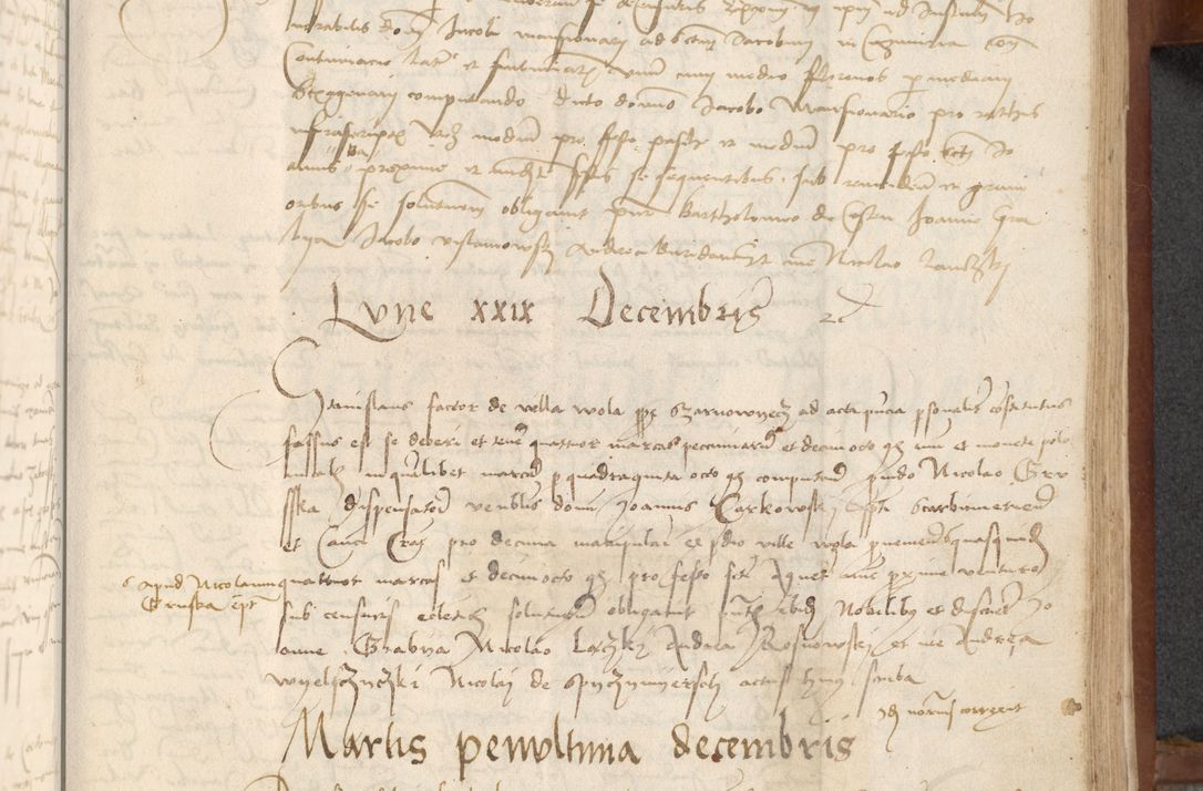 Zdjęcie nr 263 dla obiektu archiwalnego: [Acta] obligationum coram reverendo patre domino Thoma Rosnowsky canonico et offi[ciali C]racoviensi generali [a]d annum Domini 1514, [ind]itione secunda, pontificatus sanctissimi in Christo patris domini nostro domini Leonis divina providencia pape decimi moderni. Anno sue sanctitatis aduc ad 19 Marcii [...] primo secundis fatibus et felici sidere suum per manu Bronislaidis telluris Ursonici recipiunt et dii faveant ceptis