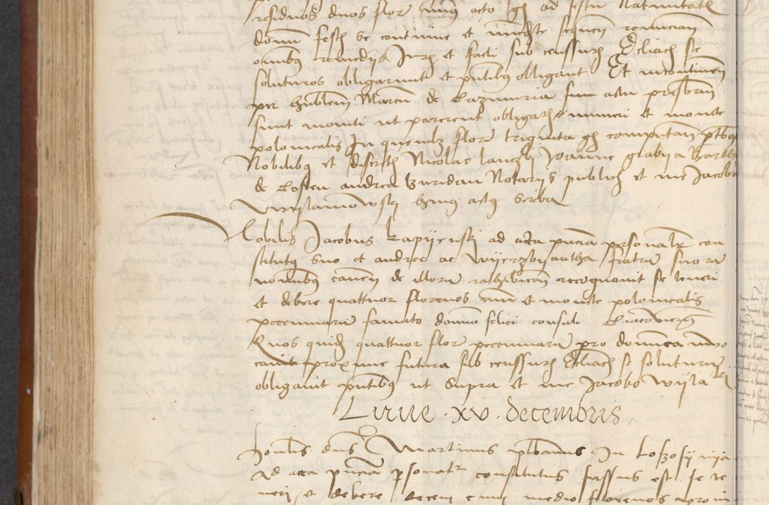 Zdjęcie nr 258 dla obiektu archiwalnego: [Acta] obligationum coram reverendo patre domino Thoma Rosnowsky canonico et offi[ciali C]racoviensi generali [a]d annum Domini 1514, [ind]itione secunda, pontificatus sanctissimi in Christo patris domini nostro domini Leonis divina providencia pape decimi moderni. Anno sue sanctitatis aduc ad 19 Marcii [...] primo secundis fatibus et felici sidere suum per manu Bronislaidis telluris Ursonici recipiunt et dii faveant ceptis