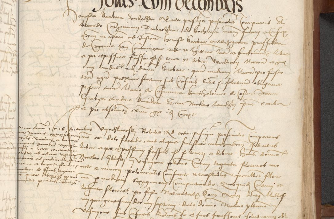 Zdjęcie nr 259 dla obiektu archiwalnego: [Acta] obligationum coram reverendo patre domino Thoma Rosnowsky canonico et offi[ciali C]racoviensi generali [a]d annum Domini 1514, [ind]itione secunda, pontificatus sanctissimi in Christo patris domini nostro domini Leonis divina providencia pape decimi moderni. Anno sue sanctitatis aduc ad 19 Marcii [...] primo secundis fatibus et felici sidere suum per manu Bronislaidis telluris Ursonici recipiunt et dii faveant ceptis