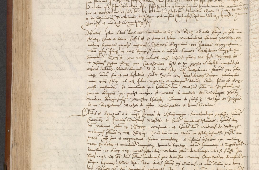 Zdjęcie nr 248 dla obiektu archiwalnego: [Acta] obligationum coram reverendo patre domino Thoma Rosnowsky canonico et offi[ciali C]racoviensi generali [a]d annum Domini 1514, [ind]itione secunda, pontificatus sanctissimi in Christo patris domini nostro domini Leonis divina providencia pape decimi moderni. Anno sue sanctitatis aduc ad 19 Marcii [...] primo secundis fatibus et felici sidere suum per manu Bronislaidis telluris Ursonici recipiunt et dii faveant ceptis