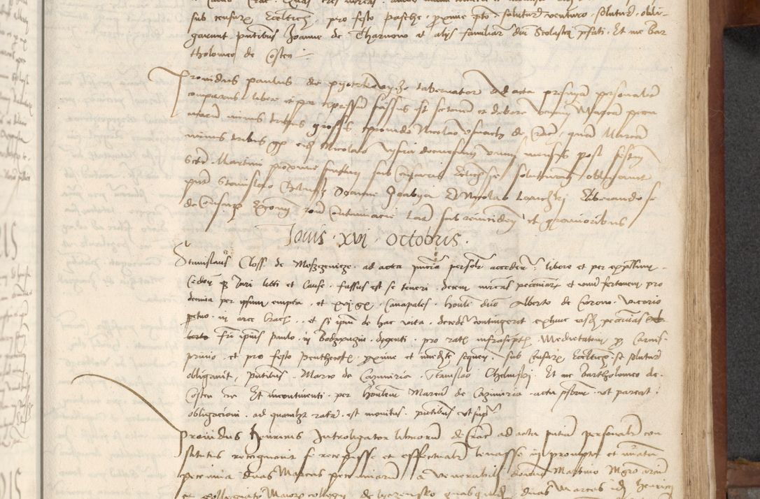 Zdjęcie nr 247 dla obiektu archiwalnego: [Acta] obligationum coram reverendo patre domino Thoma Rosnowsky canonico et offi[ciali C]racoviensi generali [a]d annum Domini 1514, [ind]itione secunda, pontificatus sanctissimi in Christo patris domini nostro domini Leonis divina providencia pape decimi moderni. Anno sue sanctitatis aduc ad 19 Marcii [...] primo secundis fatibus et felici sidere suum per manu Bronislaidis telluris Ursonici recipiunt et dii faveant ceptis
