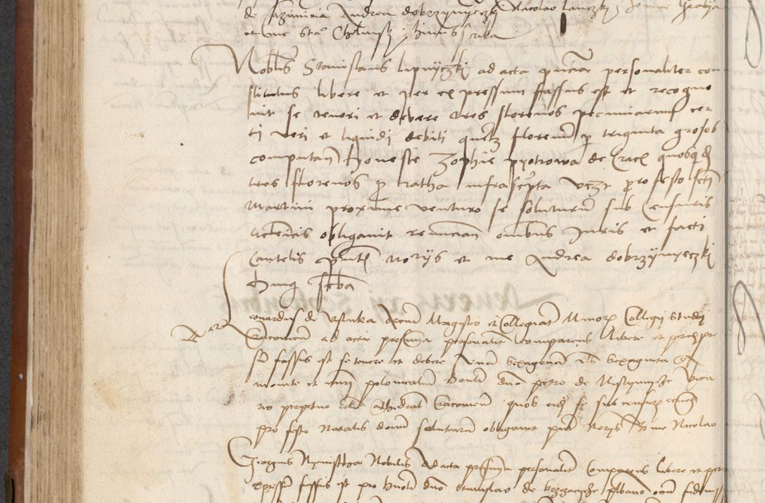 Zdjęcie nr 240 dla obiektu archiwalnego: [Acta] obligationum coram reverendo patre domino Thoma Rosnowsky canonico et offi[ciali C]racoviensi generali [a]d annum Domini 1514, [ind]itione secunda, pontificatus sanctissimi in Christo patris domini nostro domini Leonis divina providencia pape decimi moderni. Anno sue sanctitatis aduc ad 19 Marcii [...] primo secundis fatibus et felici sidere suum per manu Bronislaidis telluris Ursonici recipiunt et dii faveant ceptis