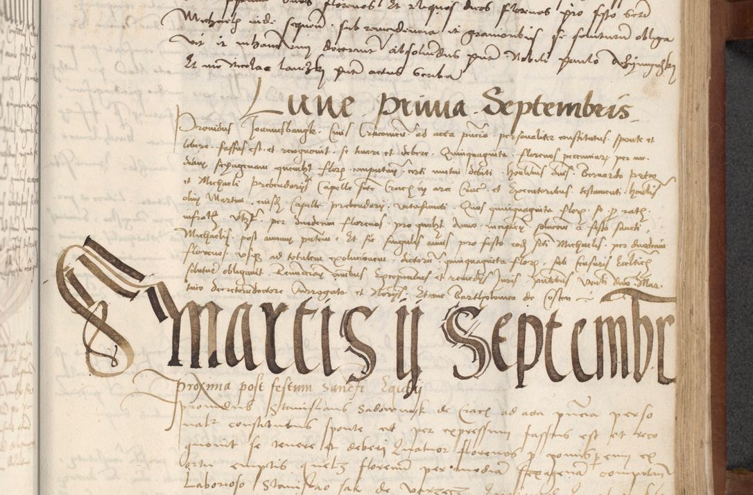 Zdjęcie nr 237 dla obiektu archiwalnego: [Acta] obligationum coram reverendo patre domino Thoma Rosnowsky canonico et offi[ciali C]racoviensi generali [a]d annum Domini 1514, [ind]itione secunda, pontificatus sanctissimi in Christo patris domini nostro domini Leonis divina providencia pape decimi moderni. Anno sue sanctitatis aduc ad 19 Marcii [...] primo secundis fatibus et felici sidere suum per manu Bronislaidis telluris Ursonici recipiunt et dii faveant ceptis