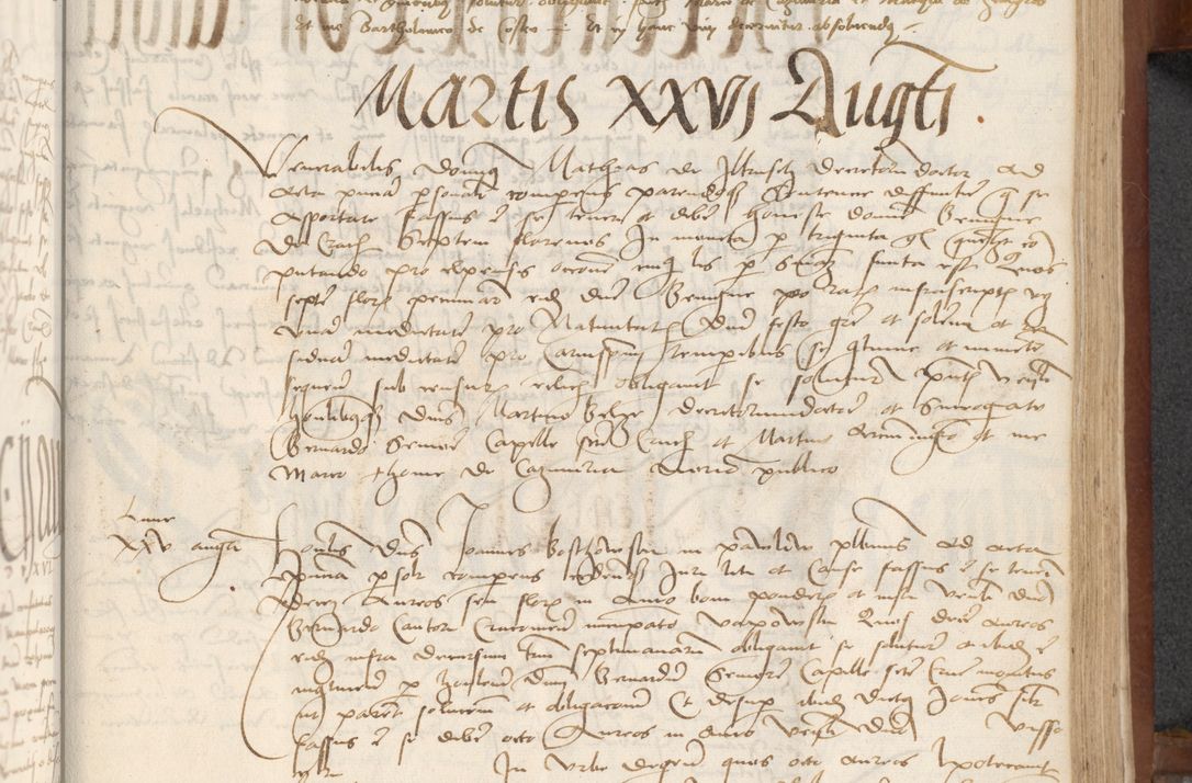 Zdjęcie nr 235 dla obiektu archiwalnego: [Acta] obligationum coram reverendo patre domino Thoma Rosnowsky canonico et offi[ciali C]racoviensi generali [a]d annum Domini 1514, [ind]itione secunda, pontificatus sanctissimi in Christo patris domini nostro domini Leonis divina providencia pape decimi moderni. Anno sue sanctitatis aduc ad 19 Marcii [...] primo secundis fatibus et felici sidere suum per manu Bronislaidis telluris Ursonici recipiunt et dii faveant ceptis
