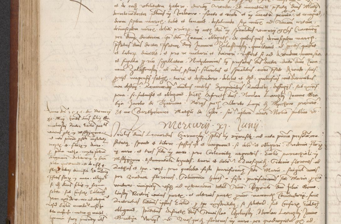 Zdjęcie nr 216 dla obiektu archiwalnego: [Acta] obligationum coram reverendo patre domino Thoma Rosnowsky canonico et offi[ciali C]racoviensi generali [a]d annum Domini 1514, [ind]itione secunda, pontificatus sanctissimi in Christo patris domini nostro domini Leonis divina providencia pape decimi moderni. Anno sue sanctitatis aduc ad 19 Marcii [...] primo secundis fatibus et felici sidere suum per manu Bronislaidis telluris Ursonici recipiunt et dii faveant ceptis