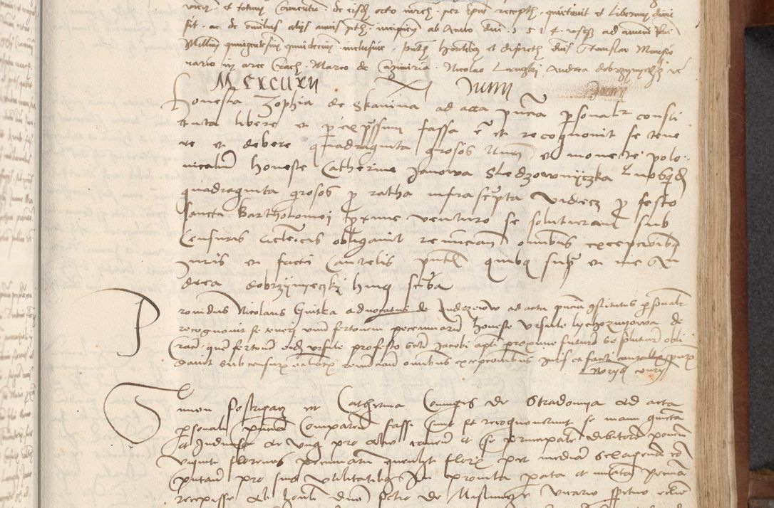 Zdjęcie nr 217 dla obiektu archiwalnego: [Acta] obligationum coram reverendo patre domino Thoma Rosnowsky canonico et offi[ciali C]racoviensi generali [a]d annum Domini 1514, [ind]itione secunda, pontificatus sanctissimi in Christo patris domini nostro domini Leonis divina providencia pape decimi moderni. Anno sue sanctitatis aduc ad 19 Marcii [...] primo secundis fatibus et felici sidere suum per manu Bronislaidis telluris Ursonici recipiunt et dii faveant ceptis