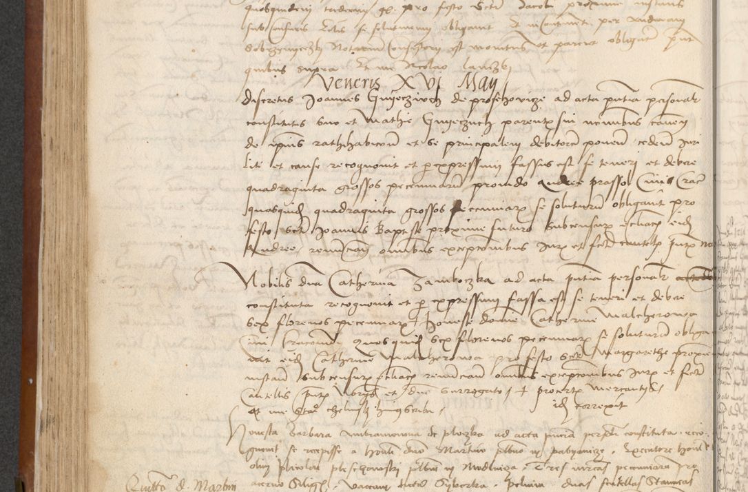 Zdjęcie nr 208 dla obiektu archiwalnego: [Acta] obligationum coram reverendo patre domino Thoma Rosnowsky canonico et offi[ciali C]racoviensi generali [a]d annum Domini 1514, [ind]itione secunda, pontificatus sanctissimi in Christo patris domini nostro domini Leonis divina providencia pape decimi moderni. Anno sue sanctitatis aduc ad 19 Marcii [...] primo secundis fatibus et felici sidere suum per manu Bronislaidis telluris Ursonici recipiunt et dii faveant ceptis