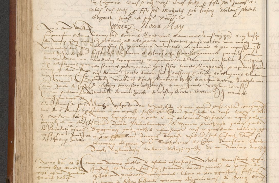 Zdjęcie nr 206 dla obiektu archiwalnego: [Acta] obligationum coram reverendo patre domino Thoma Rosnowsky canonico et offi[ciali C]racoviensi generali [a]d annum Domini 1514, [ind]itione secunda, pontificatus sanctissimi in Christo patris domini nostro domini Leonis divina providencia pape decimi moderni. Anno sue sanctitatis aduc ad 19 Marcii [...] primo secundis fatibus et felici sidere suum per manu Bronislaidis telluris Ursonici recipiunt et dii faveant ceptis