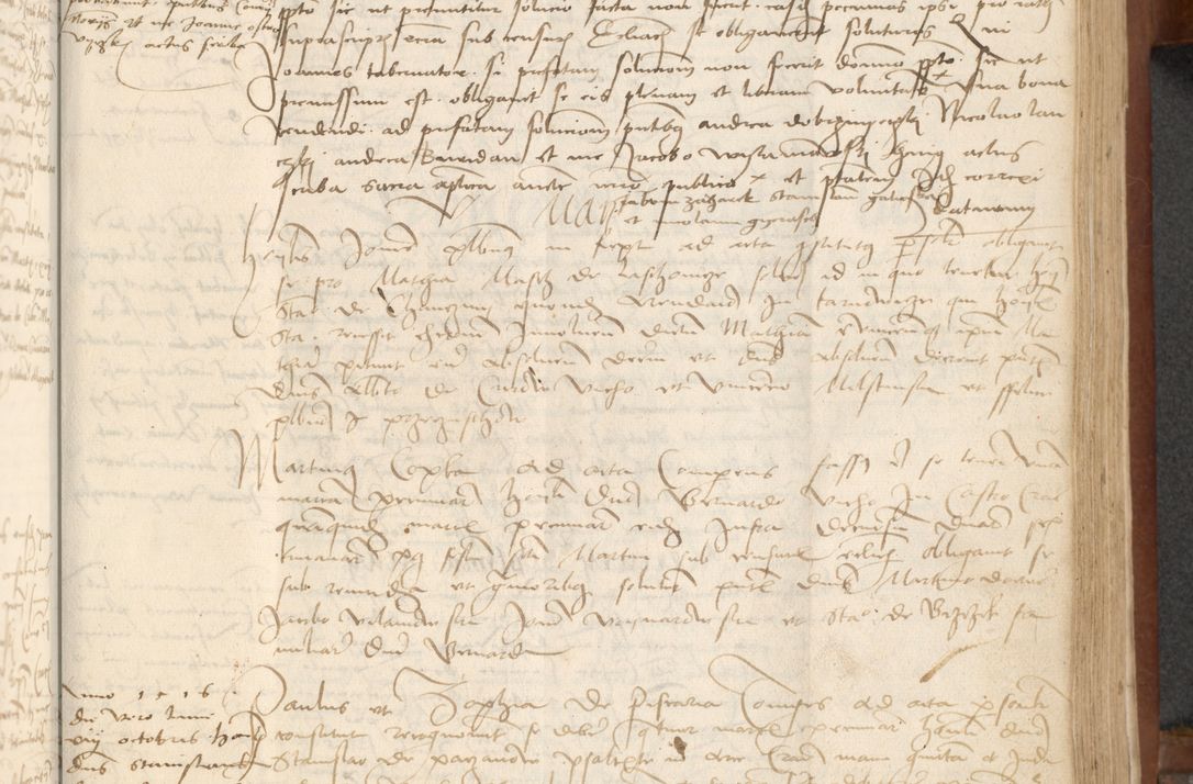 Zdjęcie nr 203 dla obiektu archiwalnego: [Acta] obligationum coram reverendo patre domino Thoma Rosnowsky canonico et offi[ciali C]racoviensi generali [a]d annum Domini 1514, [ind]itione secunda, pontificatus sanctissimi in Christo patris domini nostro domini Leonis divina providencia pape decimi moderni. Anno sue sanctitatis aduc ad 19 Marcii [...] primo secundis fatibus et felici sidere suum per manu Bronislaidis telluris Ursonici recipiunt et dii faveant ceptis