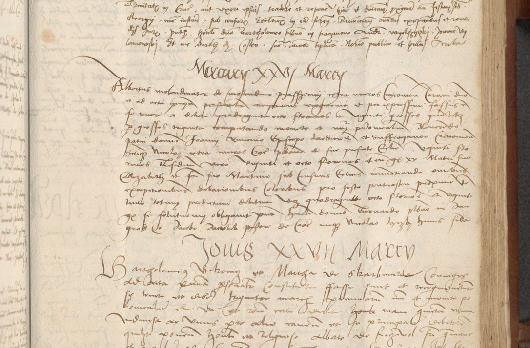 Zdjęcie nr 193 dla obiektu archiwalnego: [Acta] obligationum coram reverendo patre domino Thoma Rosnowsky canonico et offi[ciali C]racoviensi generali [a]d annum Domini 1514, [ind]itione secunda, pontificatus sanctissimi in Christo patris domini nostro domini Leonis divina providencia pape decimi moderni. Anno sue sanctitatis aduc ad 19 Marcii [...] primo secundis fatibus et felici sidere suum per manu Bronislaidis telluris Ursonici recipiunt et dii faveant ceptis
