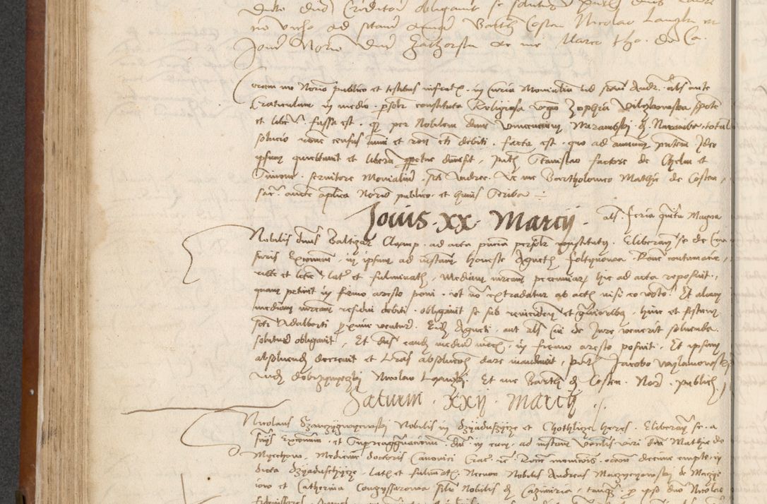 Zdjęcie nr 192 dla obiektu archiwalnego: [Acta] obligationum coram reverendo patre domino Thoma Rosnowsky canonico et offi[ciali C]racoviensi generali [a]d annum Domini 1514, [ind]itione secunda, pontificatus sanctissimi in Christo patris domini nostro domini Leonis divina providencia pape decimi moderni. Anno sue sanctitatis aduc ad 19 Marcii [...] primo secundis fatibus et felici sidere suum per manu Bronislaidis telluris Ursonici recipiunt et dii faveant ceptis