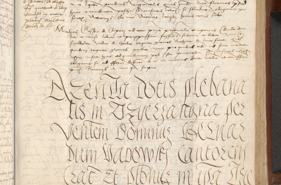 Zdjęcie nr 177 dla obiektu archiwalnego: [Acta] obligationum coram reverendo patre domino Thoma Rosnowsky canonico et offi[ciali C]racoviensi generali [a]d annum Domini 1514, [ind]itione secunda, pontificatus sanctissimi in Christo patris domini nostro domini Leonis divina providencia pape decimi moderni. Anno sue sanctitatis aduc ad 19 Marcii [...] primo secundis fatibus et felici sidere suum per manu Bronislaidis telluris Ursonici recipiunt et dii faveant ceptis