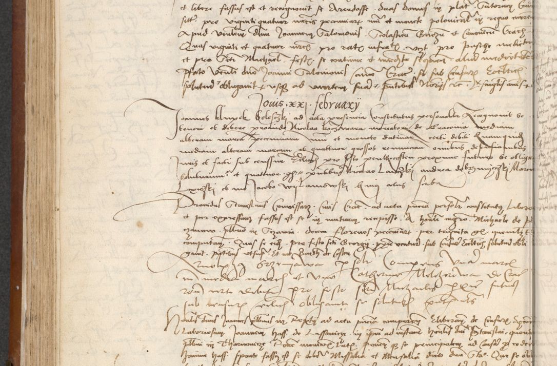 Zdjęcie nr 174 dla obiektu archiwalnego: [Acta] obligationum coram reverendo patre domino Thoma Rosnowsky canonico et offi[ciali C]racoviensi generali [a]d annum Domini 1514, [ind]itione secunda, pontificatus sanctissimi in Christo patris domini nostro domini Leonis divina providencia pape decimi moderni. Anno sue sanctitatis aduc ad 19 Marcii [...] primo secundis fatibus et felici sidere suum per manu Bronislaidis telluris Ursonici recipiunt et dii faveant ceptis