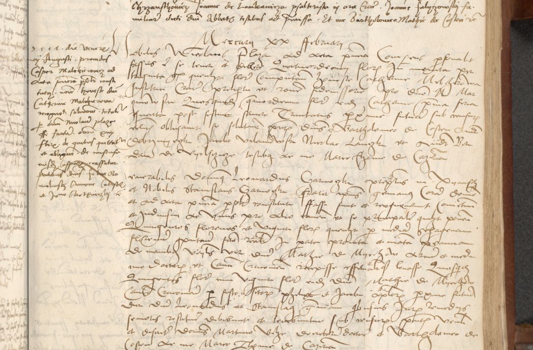 Zdjęcie nr 175 dla obiektu archiwalnego: [Acta] obligationum coram reverendo patre domino Thoma Rosnowsky canonico et offi[ciali C]racoviensi generali [a]d annum Domini 1514, [ind]itione secunda, pontificatus sanctissimi in Christo patris domini nostro domini Leonis divina providencia pape decimi moderni. Anno sue sanctitatis aduc ad 19 Marcii [...] primo secundis fatibus et felici sidere suum per manu Bronislaidis telluris Ursonici recipiunt et dii faveant ceptis