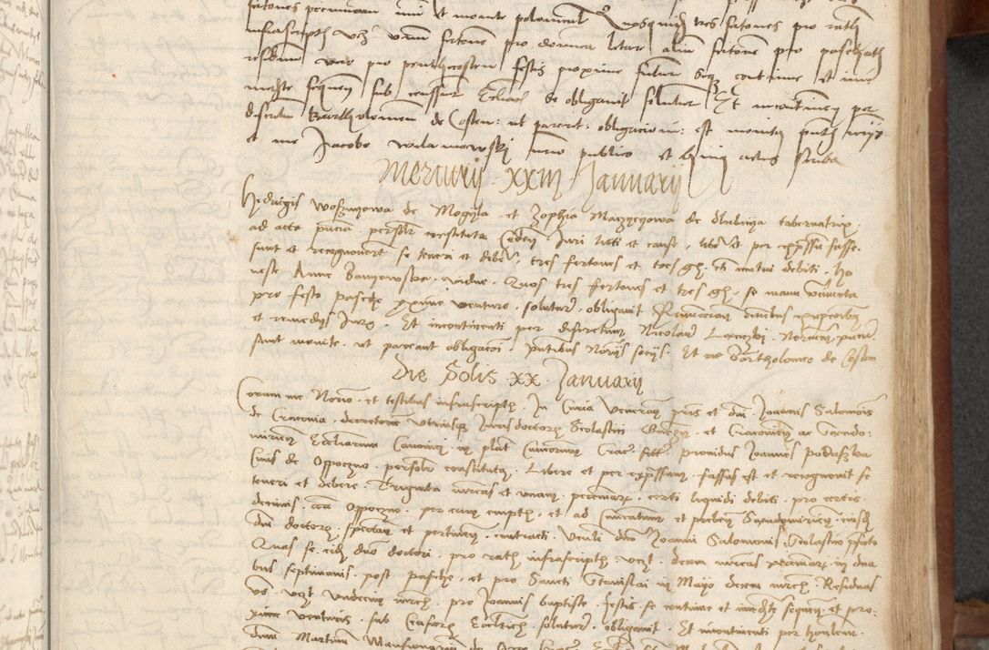 Zdjęcie nr 163 dla obiektu archiwalnego: [Acta] obligationum coram reverendo patre domino Thoma Rosnowsky canonico et offi[ciali C]racoviensi generali [a]d annum Domini 1514, [ind]itione secunda, pontificatus sanctissimi in Christo patris domini nostro domini Leonis divina providencia pape decimi moderni. Anno sue sanctitatis aduc ad 19 Marcii [...] primo secundis fatibus et felici sidere suum per manu Bronislaidis telluris Ursonici recipiunt et dii faveant ceptis