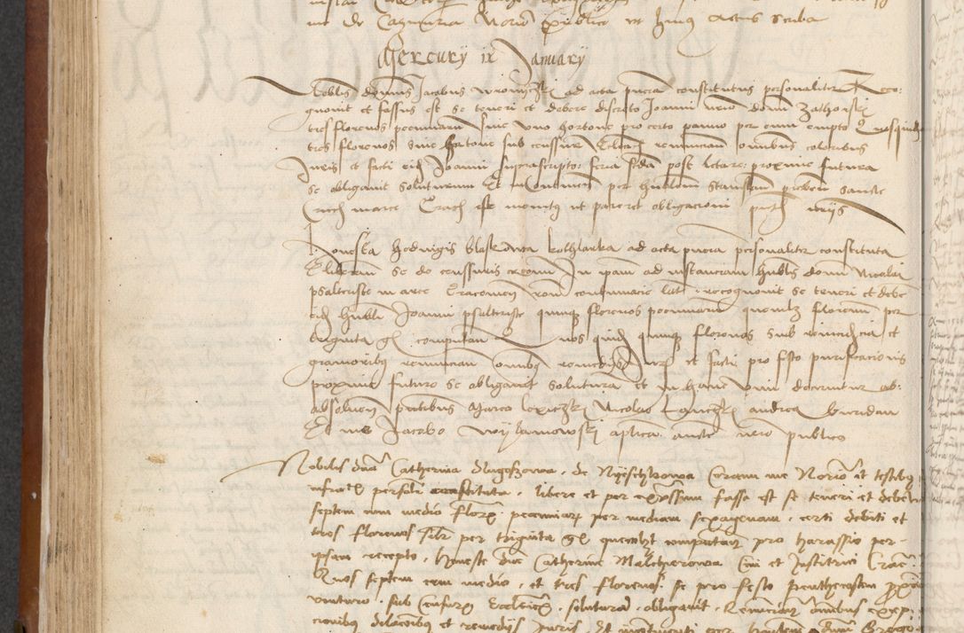 Zdjęcie nr 160 dla obiektu archiwalnego: [Acta] obligationum coram reverendo patre domino Thoma Rosnowsky canonico et offi[ciali C]racoviensi generali [a]d annum Domini 1514, [ind]itione secunda, pontificatus sanctissimi in Christo patris domini nostro domini Leonis divina providencia pape decimi moderni. Anno sue sanctitatis aduc ad 19 Marcii [...] primo secundis fatibus et felici sidere suum per manu Bronislaidis telluris Ursonici recipiunt et dii faveant ceptis