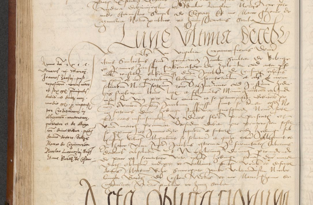 Zdjęcie nr 158 dla obiektu archiwalnego: [Acta] obligationum coram reverendo patre domino Thoma Rosnowsky canonico et offi[ciali C]racoviensi generali [a]d annum Domini 1514, [ind]itione secunda, pontificatus sanctissimi in Christo patris domini nostro domini Leonis divina providencia pape decimi moderni. Anno sue sanctitatis aduc ad 19 Marcii [...] primo secundis fatibus et felici sidere suum per manu Bronislaidis telluris Ursonici recipiunt et dii faveant ceptis