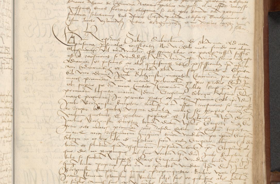 Zdjęcie nr 157 dla obiektu archiwalnego: [Acta] obligationum coram reverendo patre domino Thoma Rosnowsky canonico et offi[ciali C]racoviensi generali [a]d annum Domini 1514, [ind]itione secunda, pontificatus sanctissimi in Christo patris domini nostro domini Leonis divina providencia pape decimi moderni. Anno sue sanctitatis aduc ad 19 Marcii [...] primo secundis fatibus et felici sidere suum per manu Bronislaidis telluris Ursonici recipiunt et dii faveant ceptis